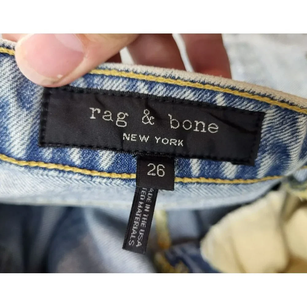 Rag &‎ BoneWomens Mid-Rise Ankle Cigarette Madison Distressed Jeans size 26